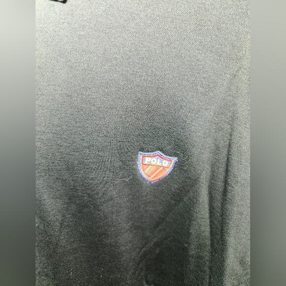 POLO GOLF RALPH LAUREN Black Mens Long Sleeve Polo Pima Cotton Size XL‎ - Picture 3 of 10